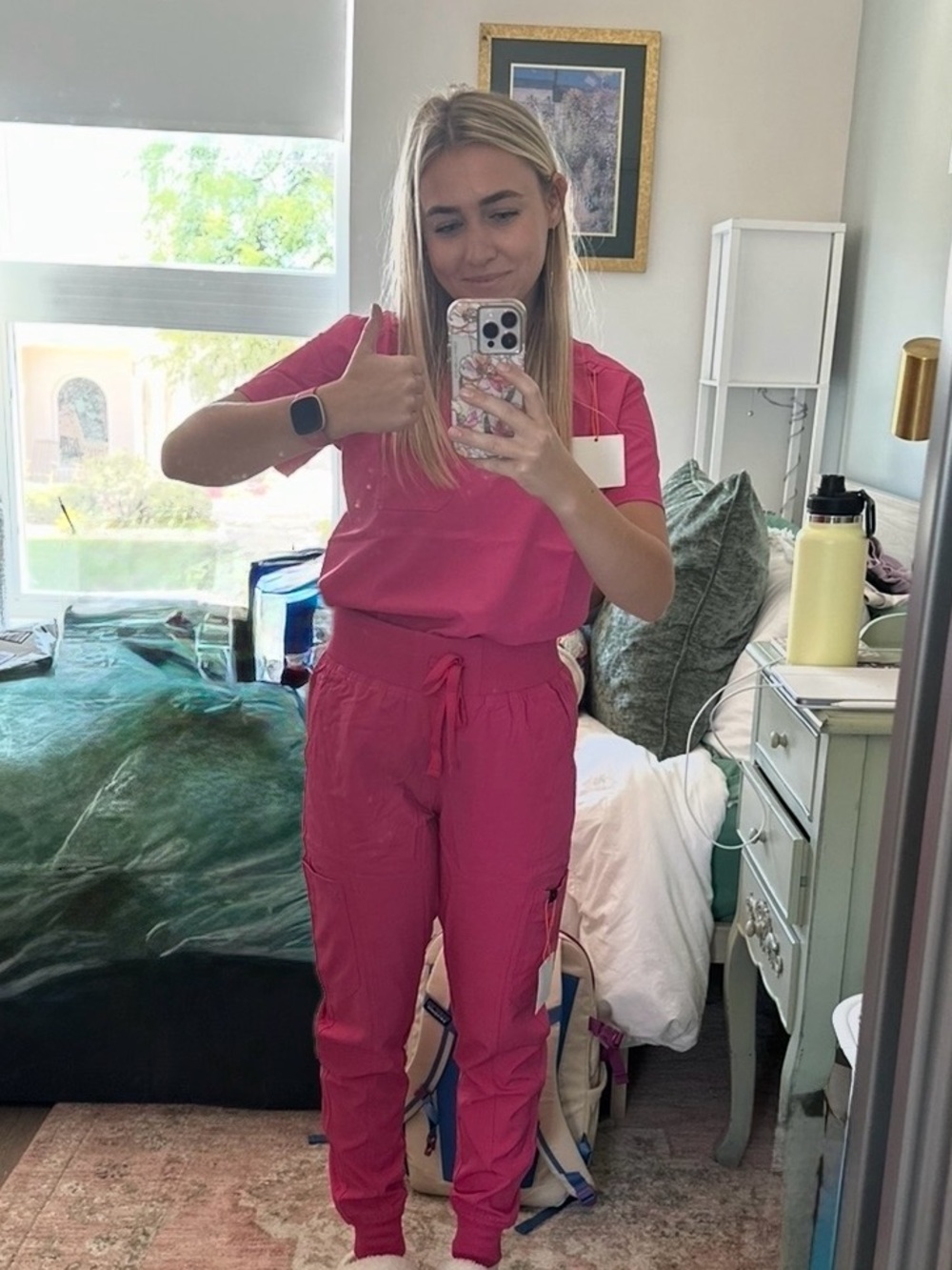 Monarch hot pink scrub set- size small
